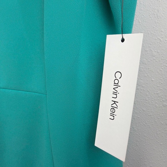 Calvin Klein Womens Green Bow Neck Sheath Dress CD4C1N62 Size 14 NWT - Picture 11 of 16